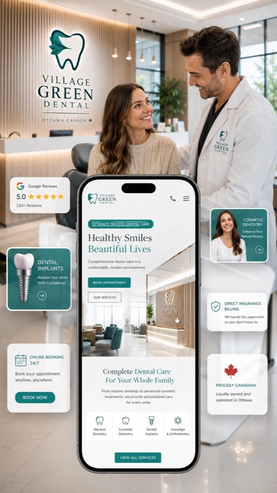 Village Green Dental — brand and website showcase