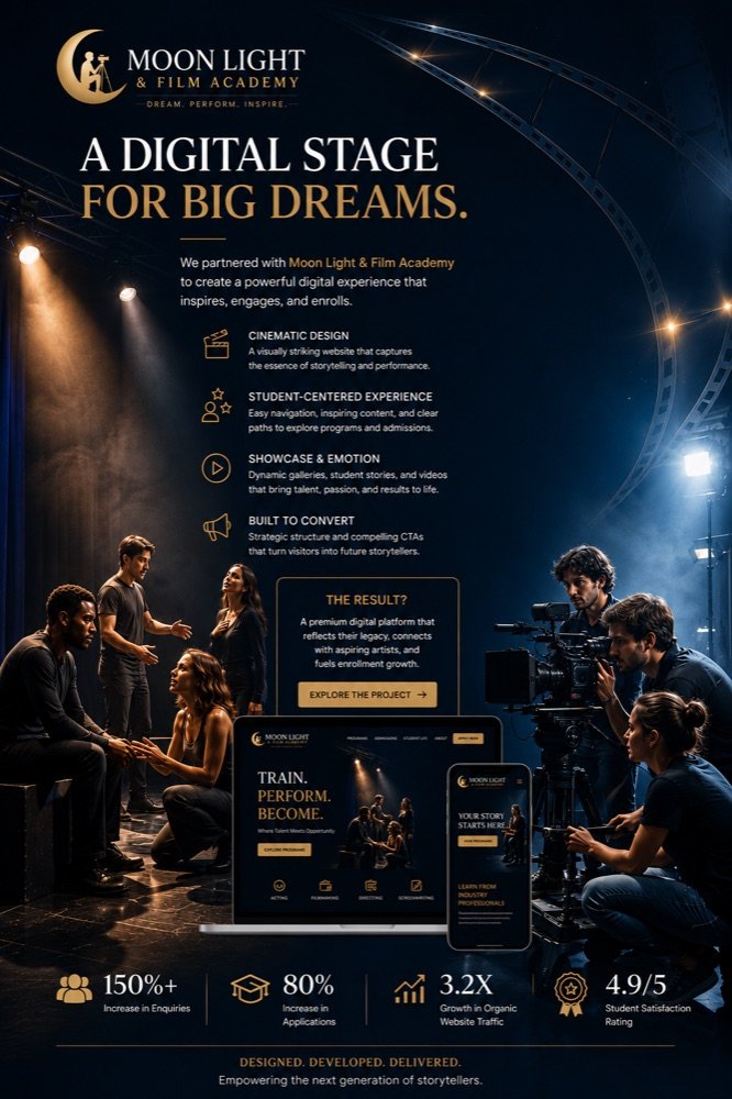 Moon Light & Film Academy — education website showcase